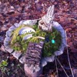 Faery Garden in Rhubarb Leaf